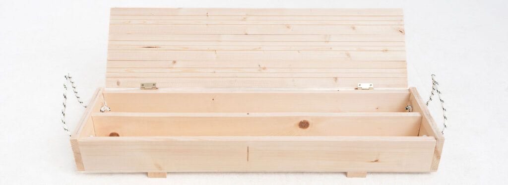 große Bohrkernkiste aus Holz mit Deckel und Griffen - auch Fertigung nach Maß möglich